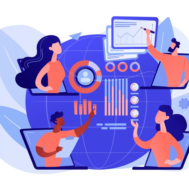 Online tech talks concept vector illustration